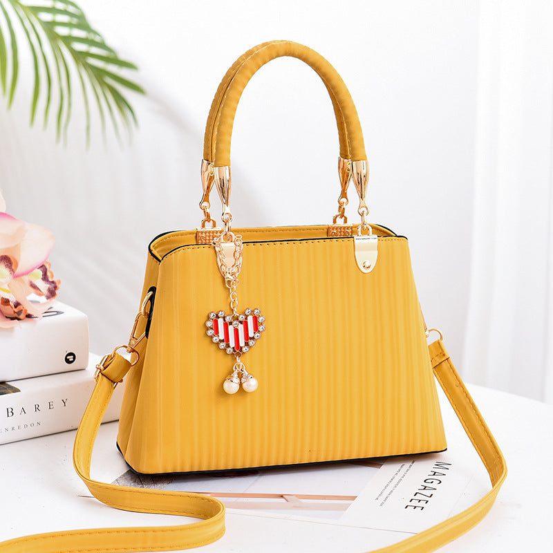 Striped printed lady's handbag