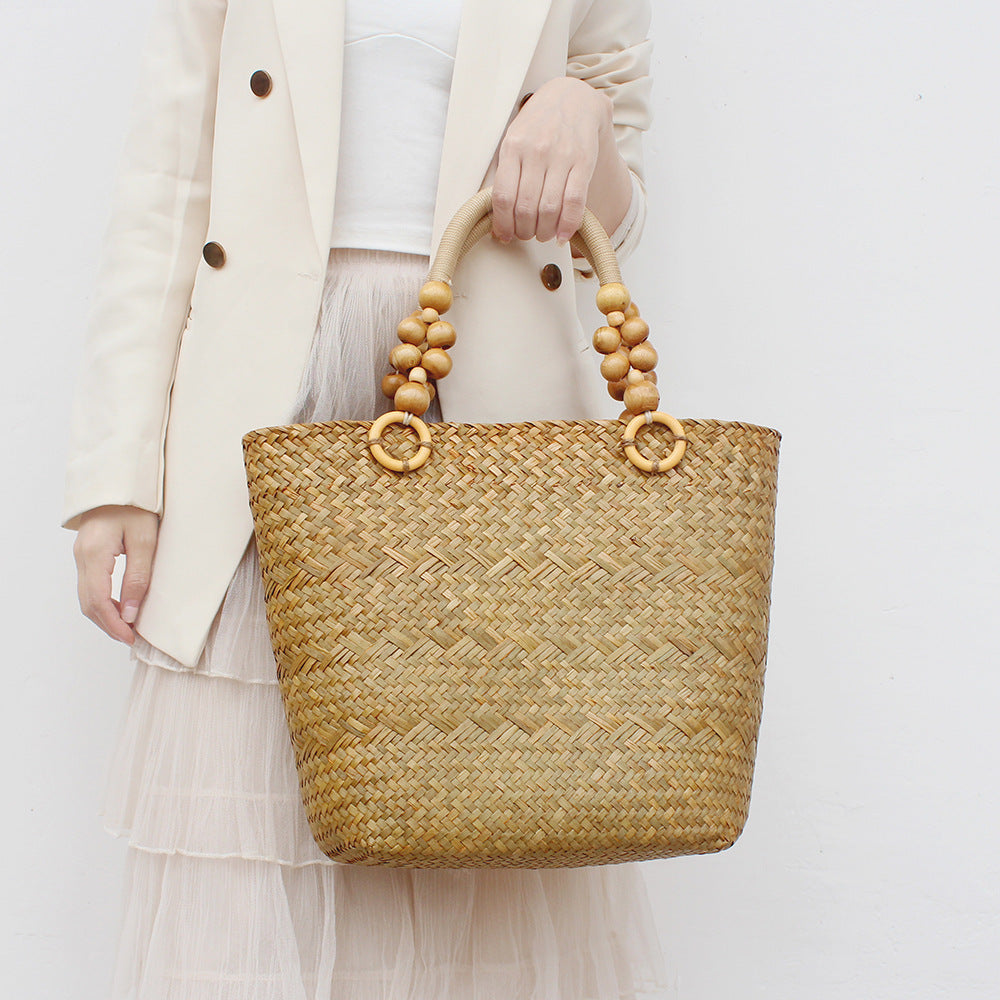 Straw Handbag Retro Large Capacity