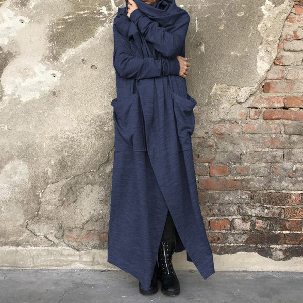 Womens Cowl Neck Long Sleeve Jackets Cardigan Vintage Coats