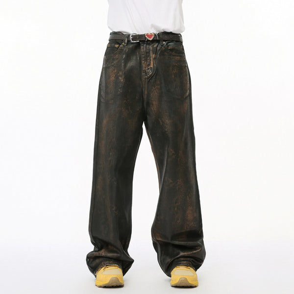 American Street Waste Soil Wind Reverse Pocket Personality Jeans Tide