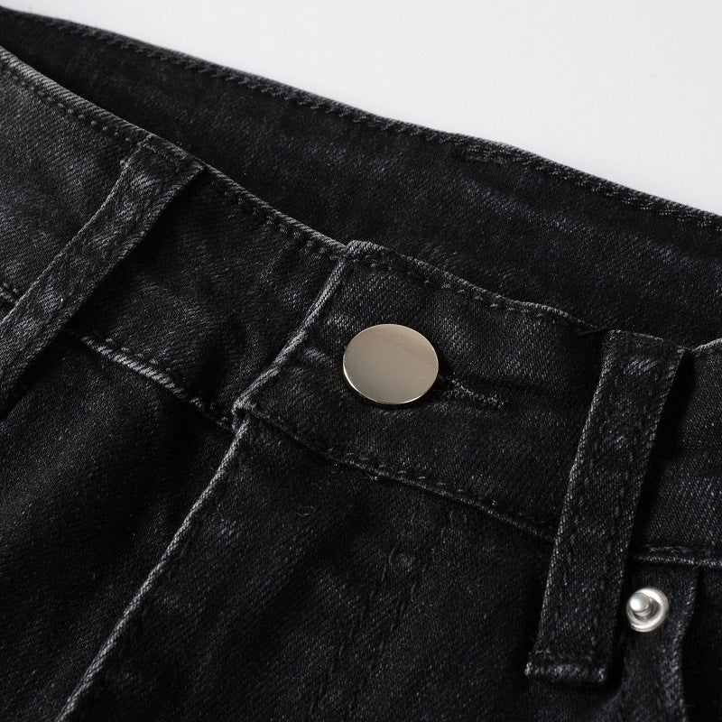 Hole & Patch Jeans Men's Slim Fit Skinny Pants