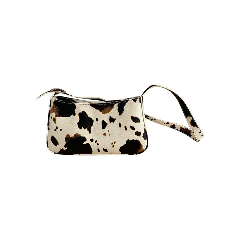 Cow underarm baguette handbag