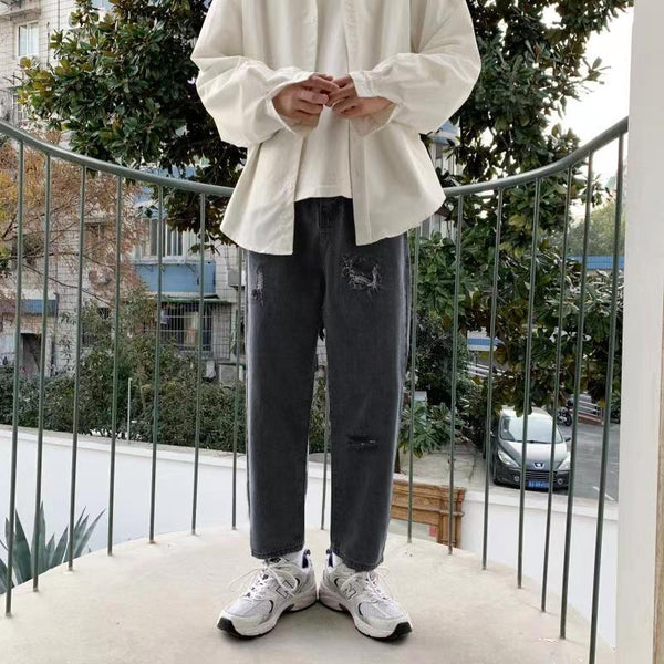 Loose Straight Spring American Retro Jeans Men