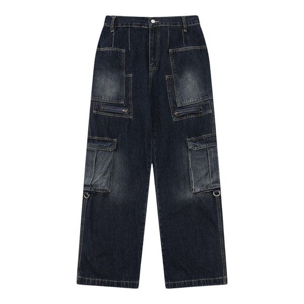 Fashion Personalized Inkjet Multi-pocket Jeans Men