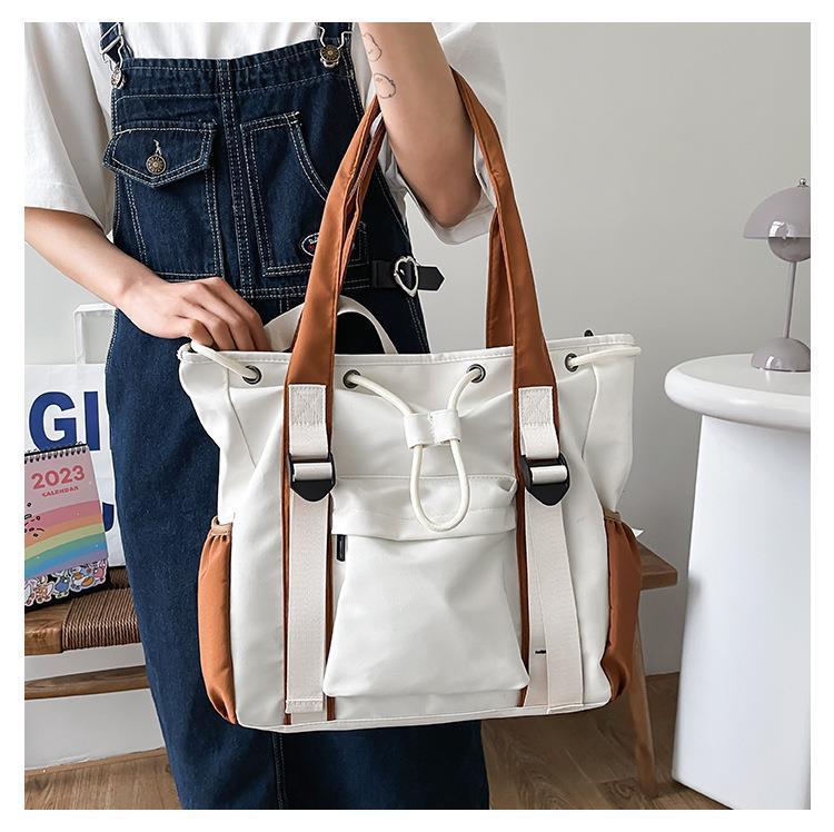 Large Capacity Contrast Color Handbag