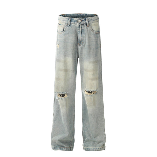 American Water Washed Hole Jeans For Men