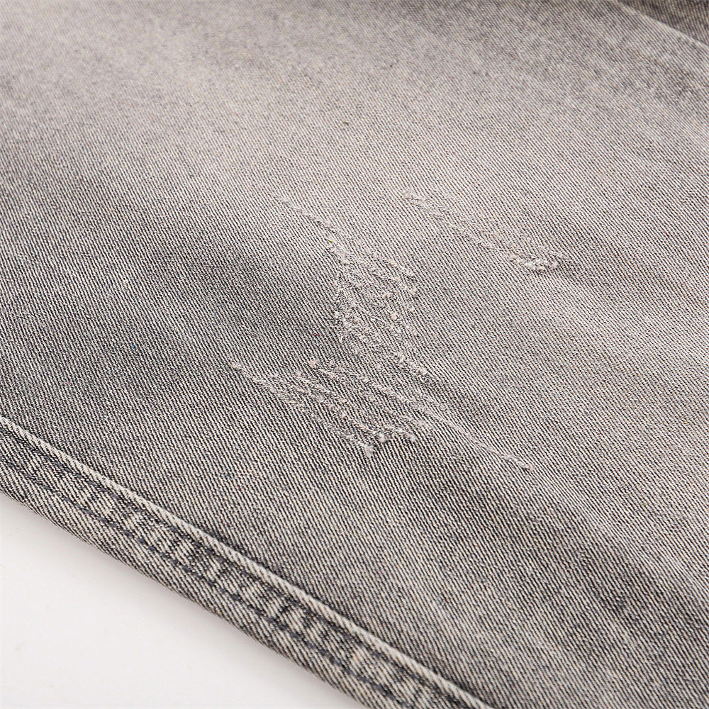Washed Frayed Hem Straight Jeans For Men