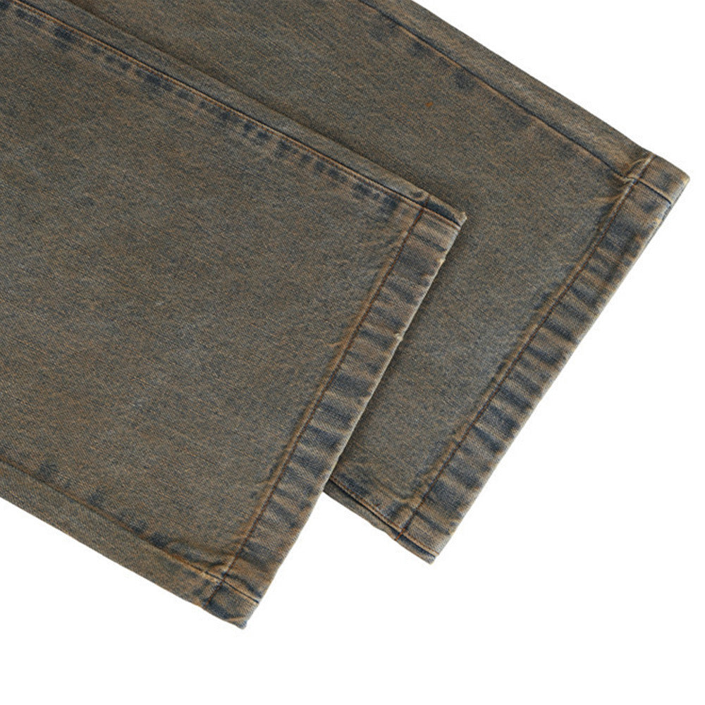 Distressed Dirty Wide-leg Jeans For Men