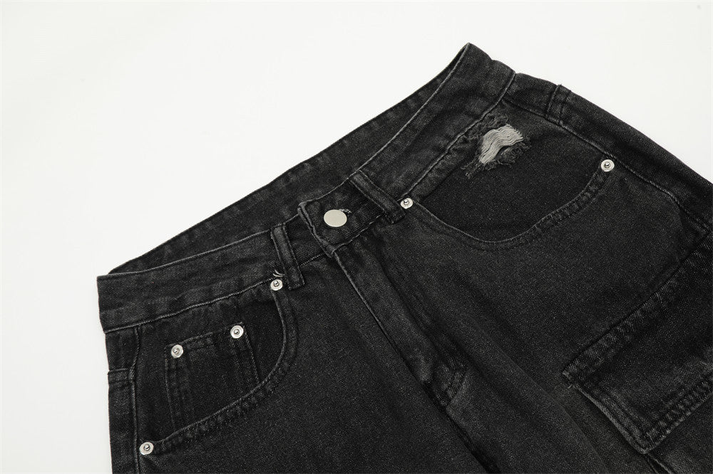 Functional Multi-pocket Workwear Jeans For Men
