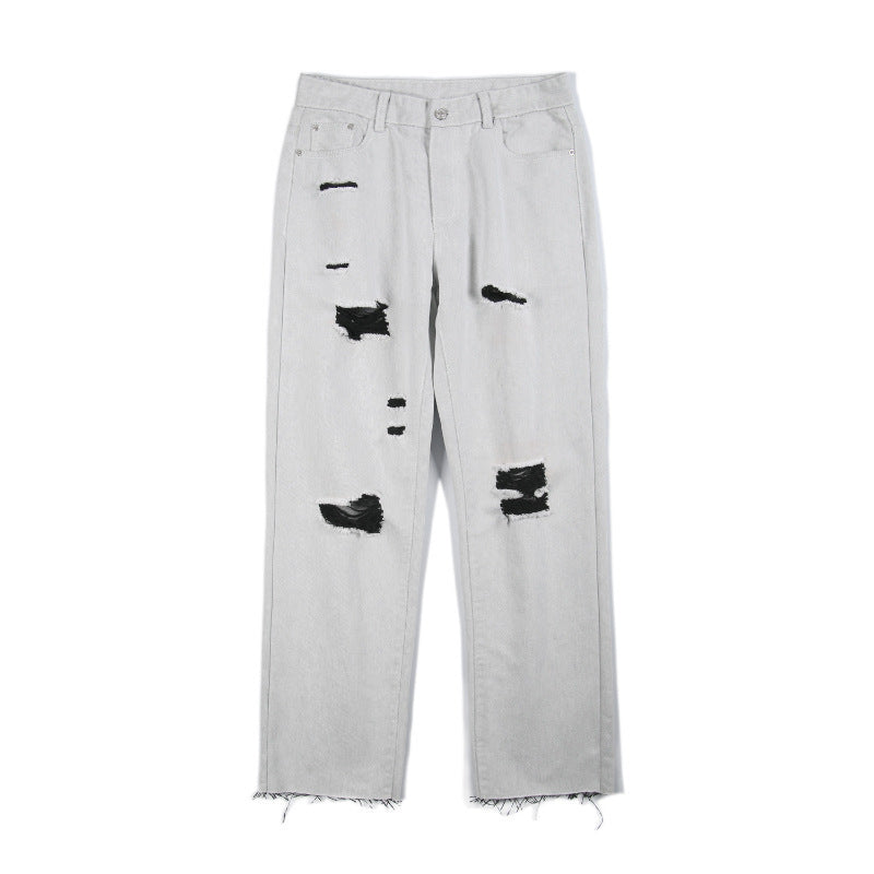 Fashion Personality American White Jeans Men
