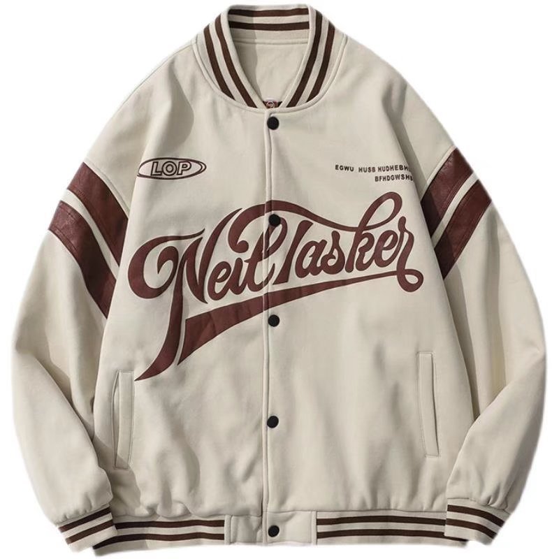 Baseball Uniform Jacket Loose Letters Men And Women Couple Jackets