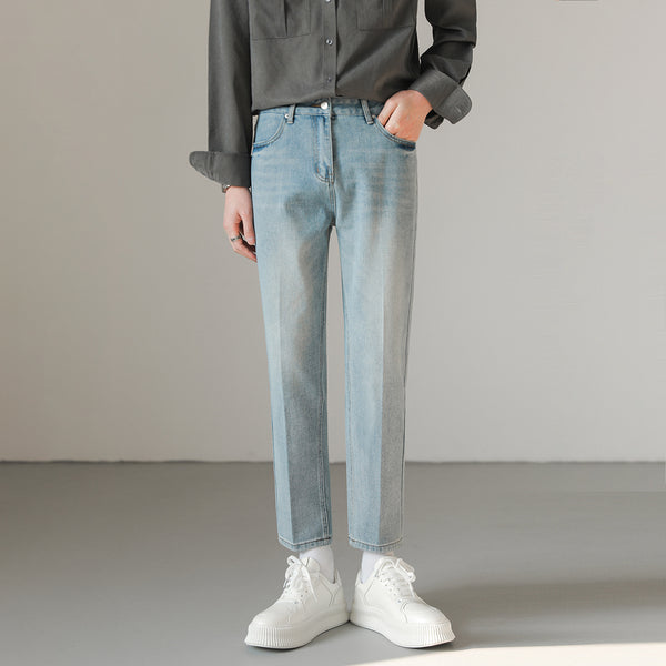 Versatile Casual Small Leg Cropped Jeans For Men