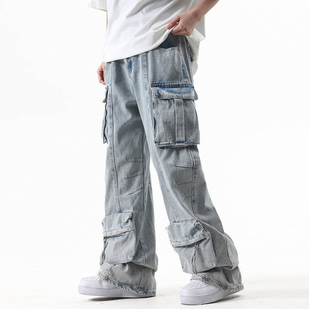 Multi-Pocket Workwear Jeans For Men And Women