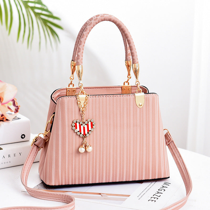 Striped printed lady's handbag