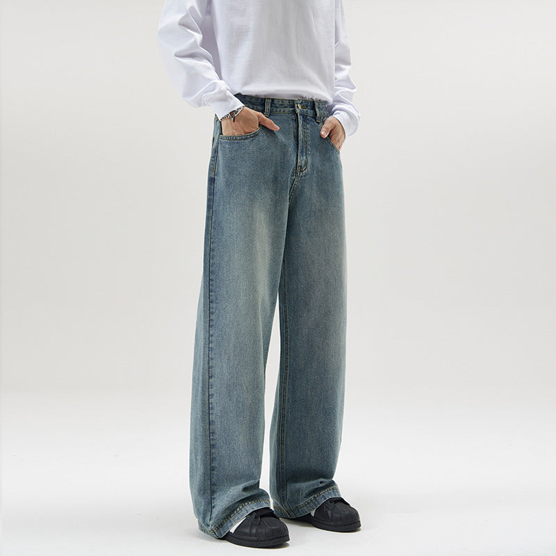 Men's American-style Washed Loose Jeans