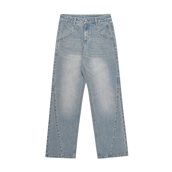 Fashionable White Straight Jeans For Men