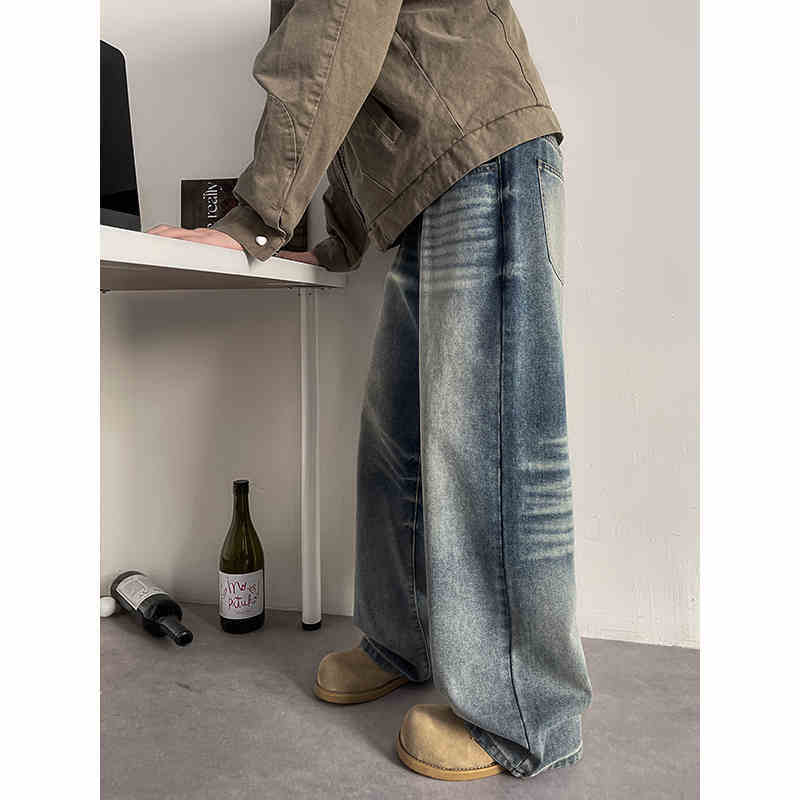 Retro Wide Leg Jeans Men's Oversize Skinny Straight-leg Pants