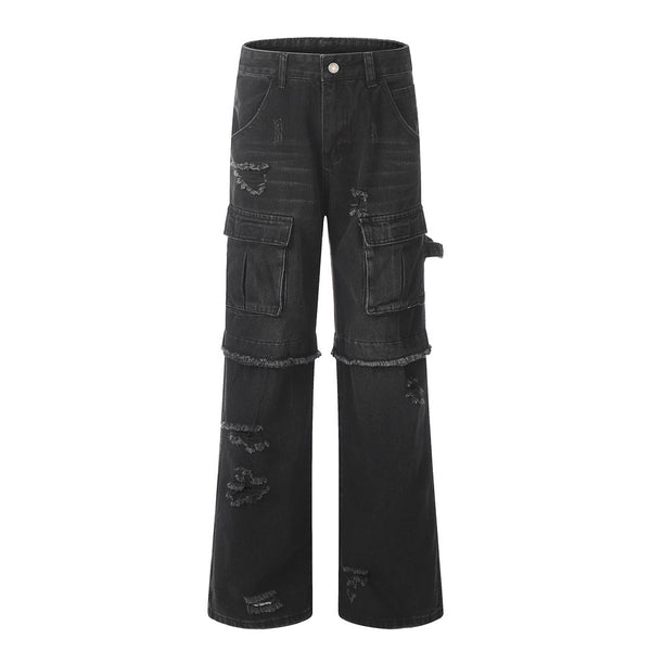 Fashion Ripped Cool Cargo Jeans Men