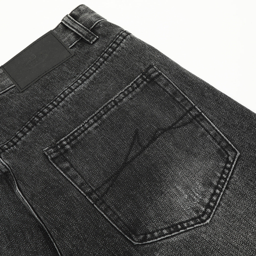 Washed And Worn Jeans American Retro Men