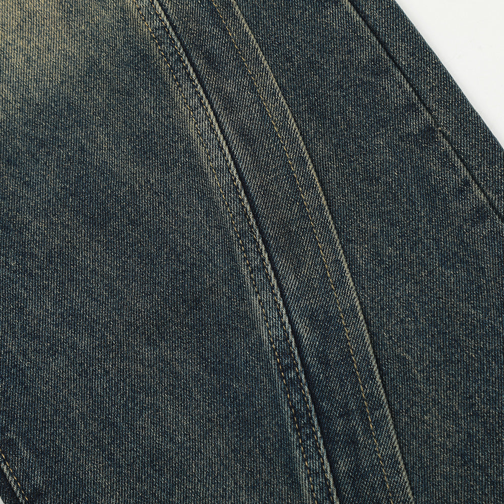 Fashion Personality Stitching Straight Jeans Men