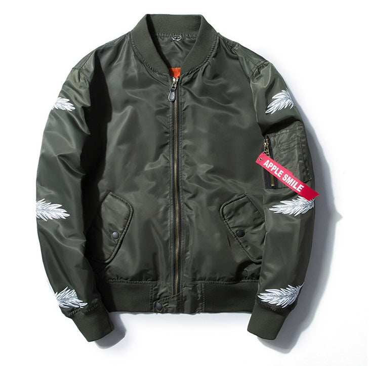 Japanese youth embroidery Harajuku style men's outer pilot jacket