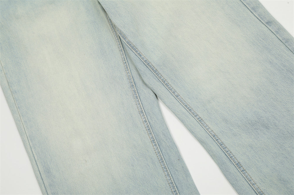 American Retro Wash Light-colored Jeans Men