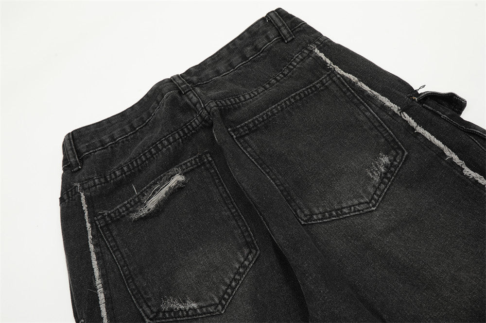 Functional Multi-pocket Workwear Jeans For Men