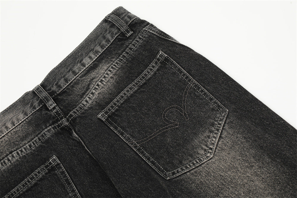 Vintage Washed Cat Beard Indentation Jeans For Men