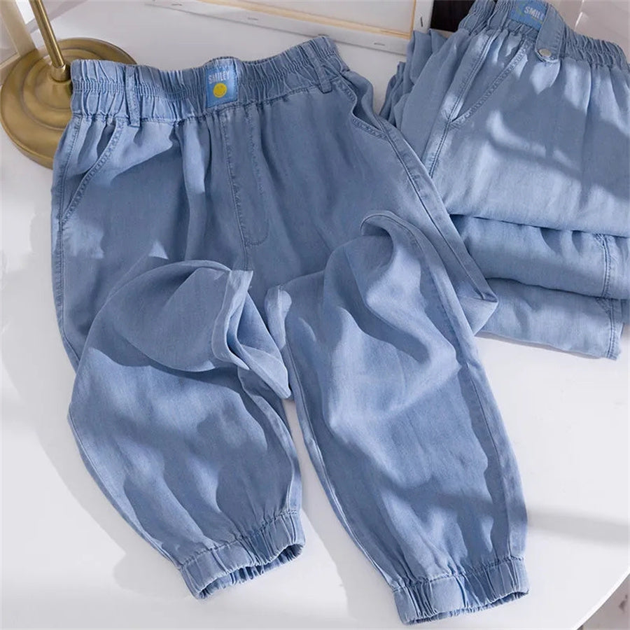 Summer Thin Harem Jeans For Women Korean Fashion Casual Ice Silk