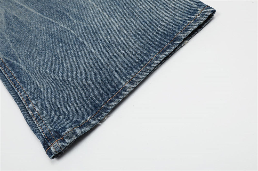 Washed Old Wide-leg Jeans For Men