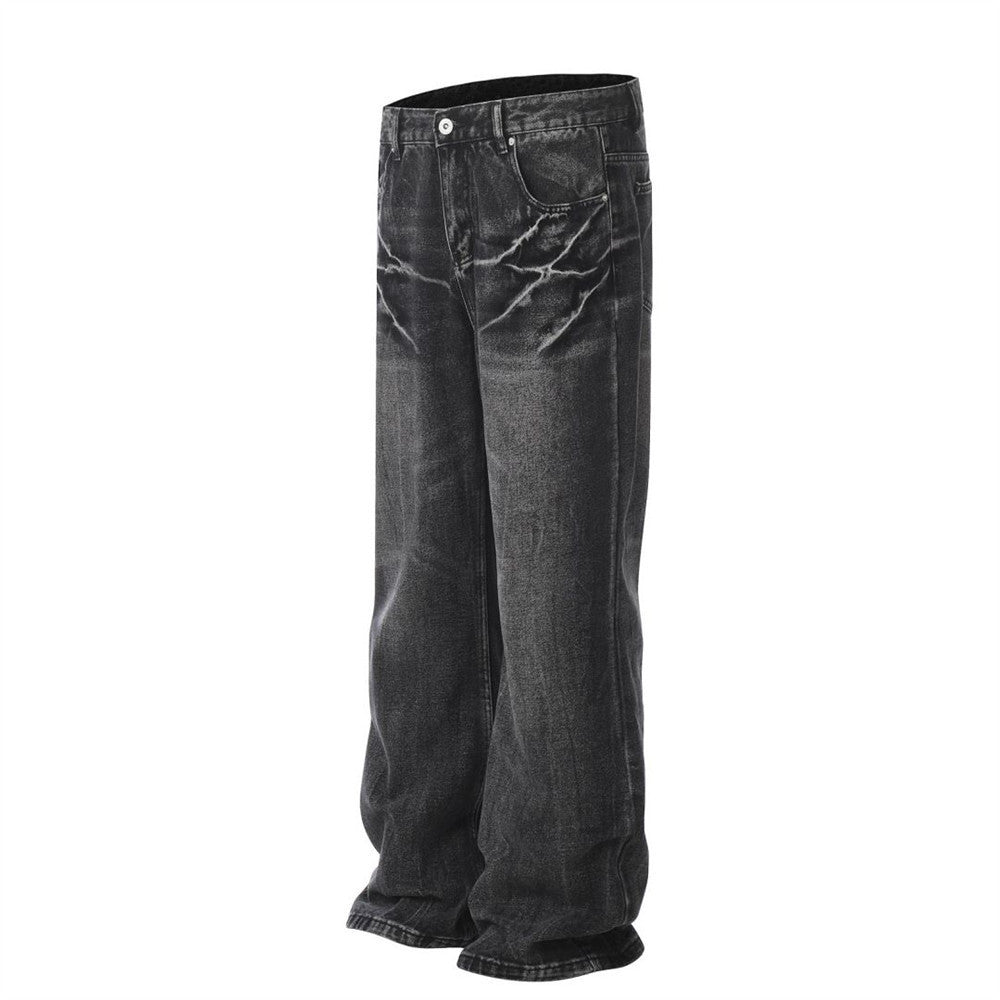Old Washing Water Wide-leg Jeans Men