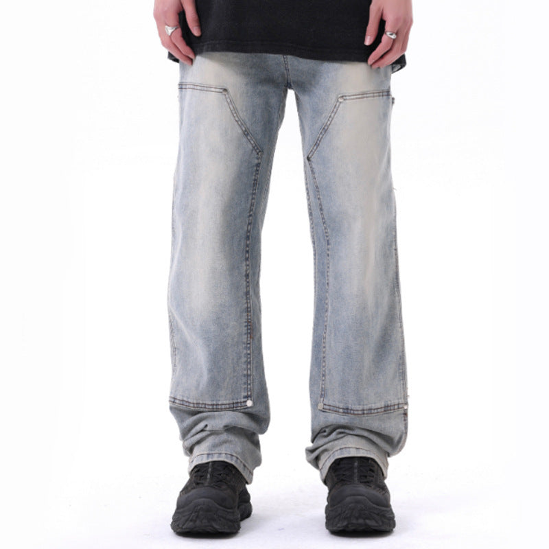 American High Street Men's And Women's Washed Blue Jeans