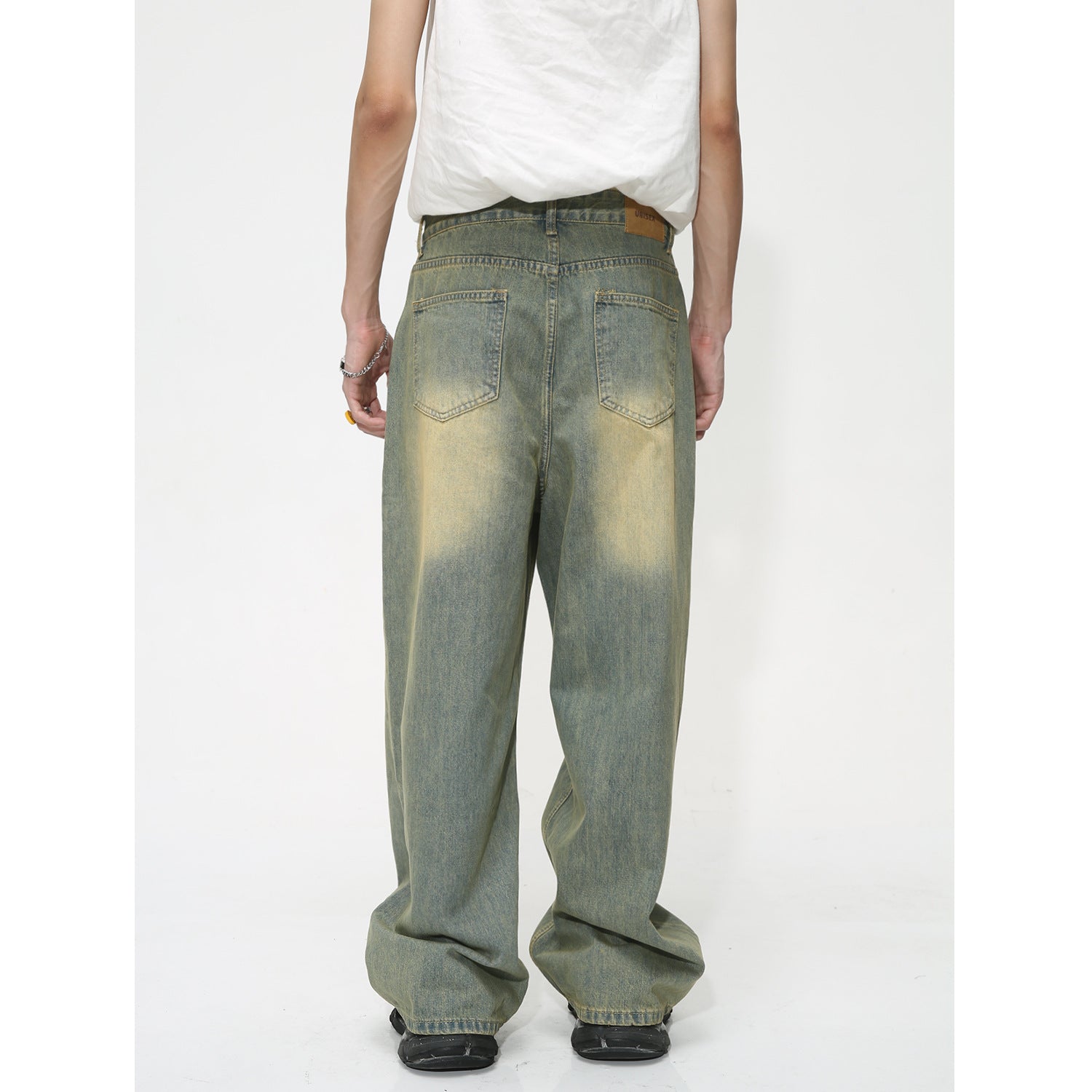 Men's Simplicity Basic Style Straight Loose Niche Purple Jeans