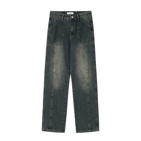 Simple Washed And Worn Jeans For Men