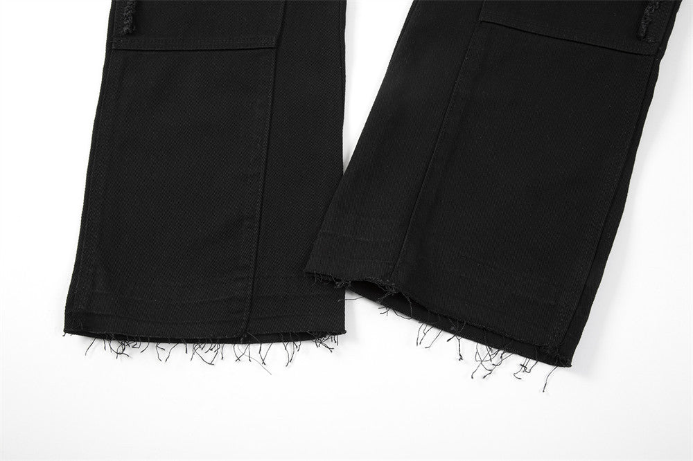 Side Stitching Cat Whisker Jeans For Men