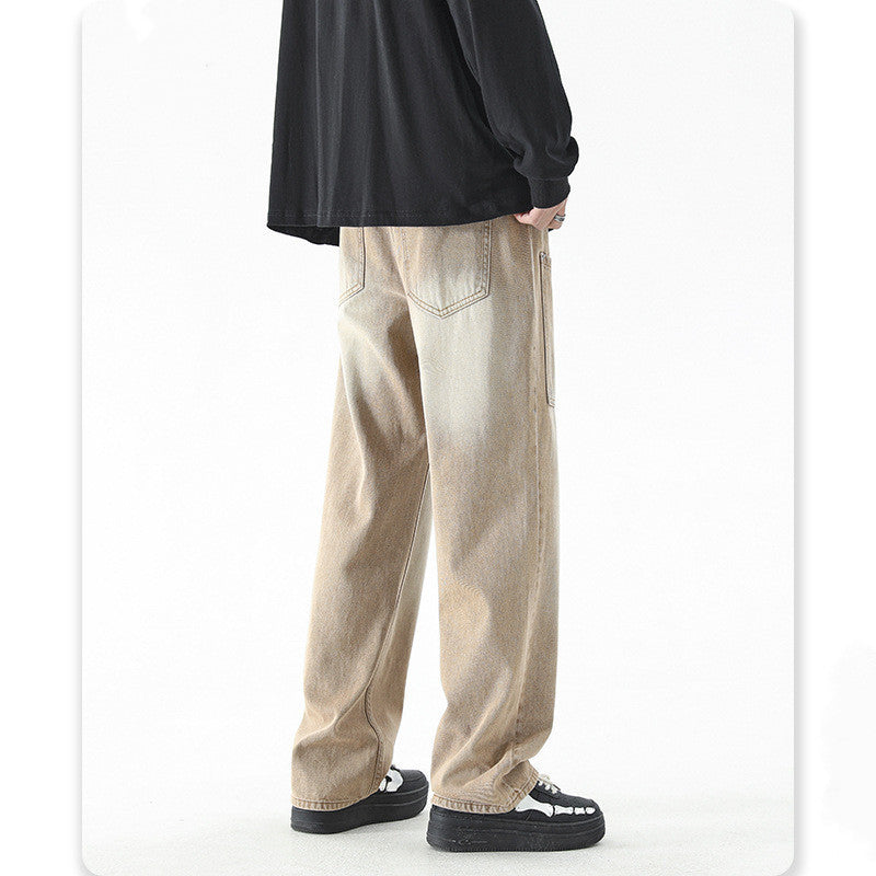 Fashion Personalized Washed Worn Jeans Men