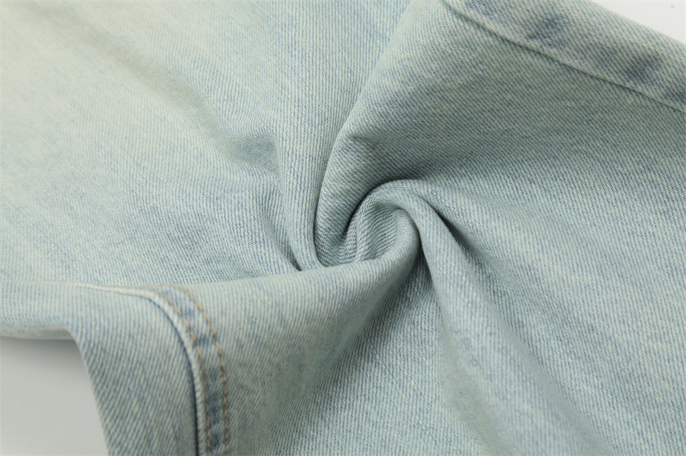 American Retro Wash Light-colored Jeans Men