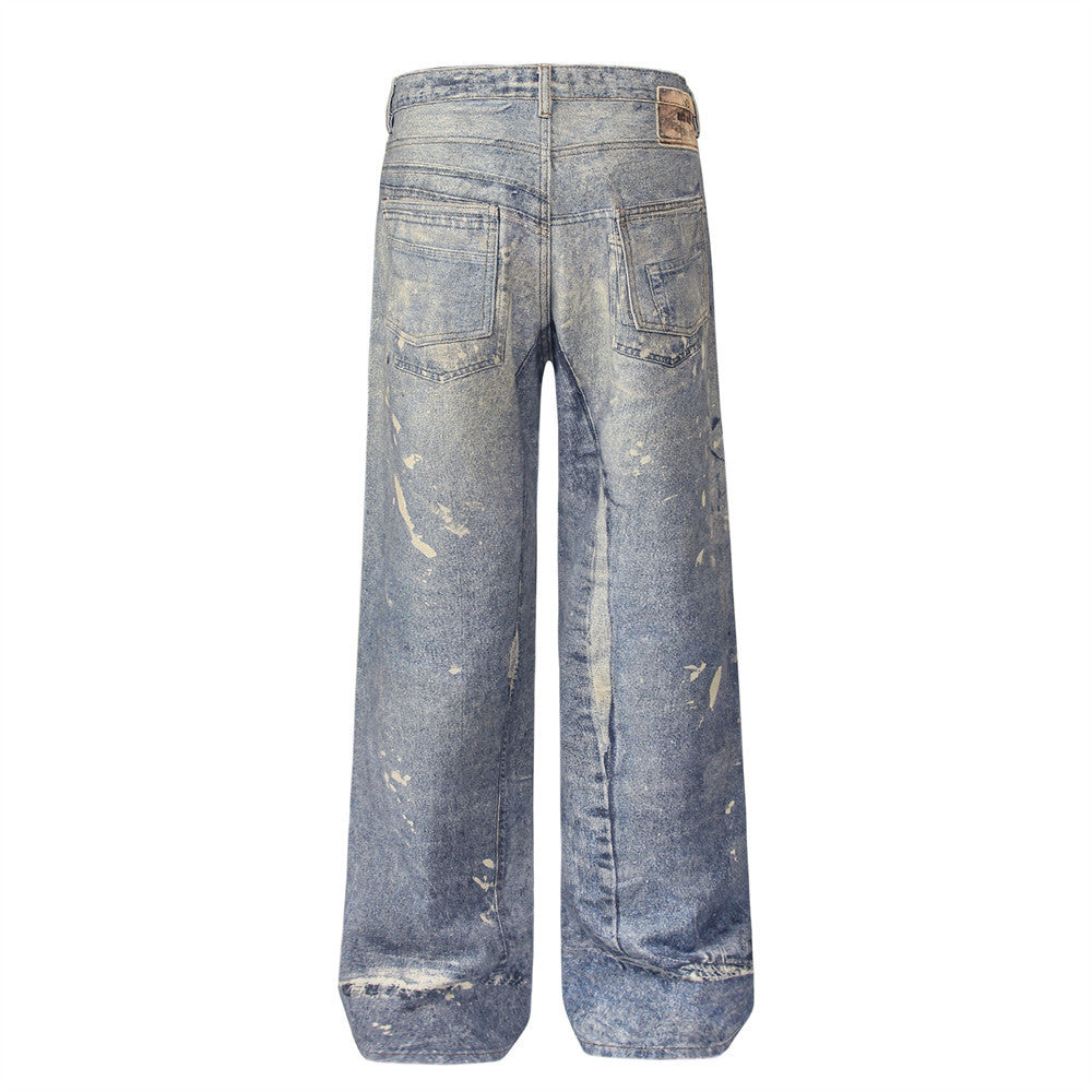 Fashion Personalized Graffiti Loose Jeans Men