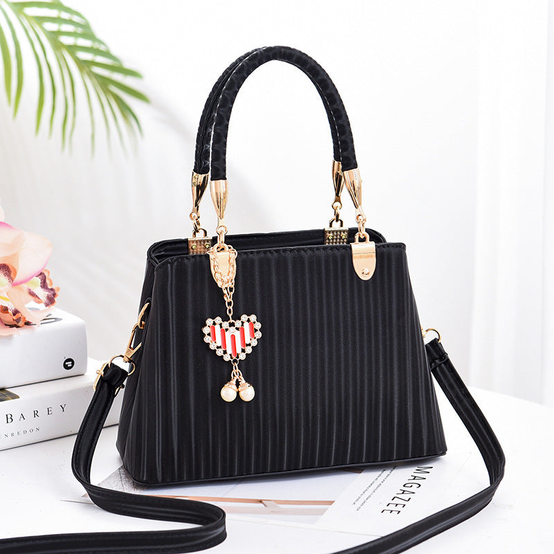 Striped printed lady's handbag