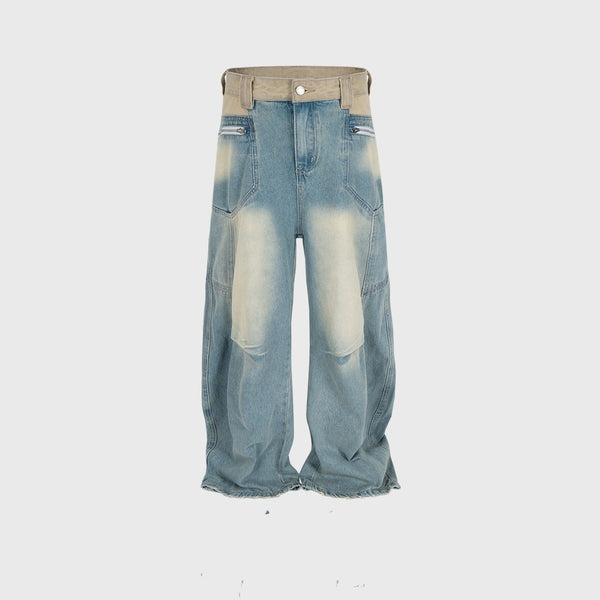 Washed Distressed Design Jeans For Men And Women