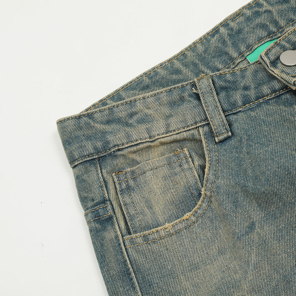 Washed And Worn Ripped Jeans For Men