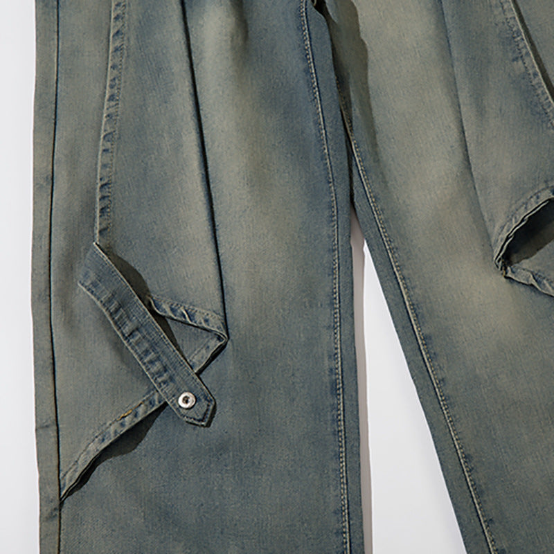 Fashion Personalized Washed Wide-leg Jeans Men