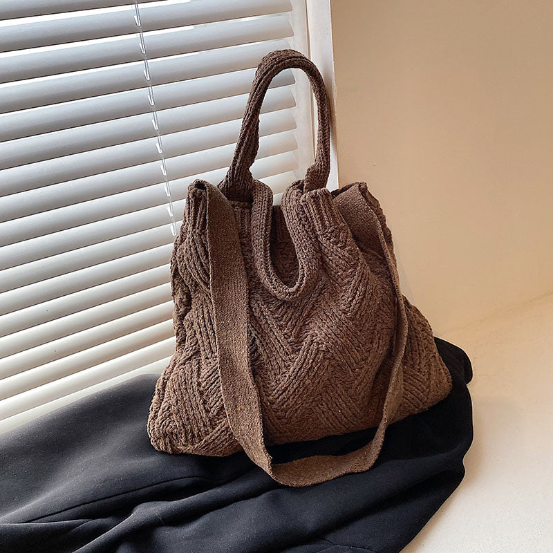 Japanese And Korean Literary Wool Knitted Bags For Women