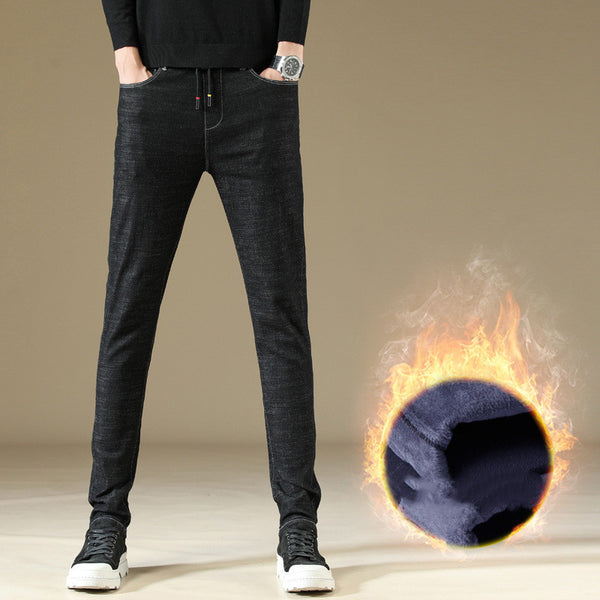 Jeans men's slim stretch all-match small straight feet men