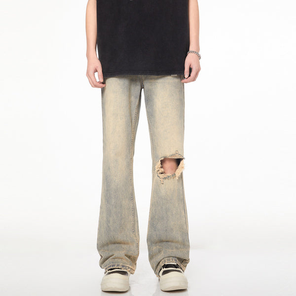 Washed Make Old Ripped Skinny Jeans For Men