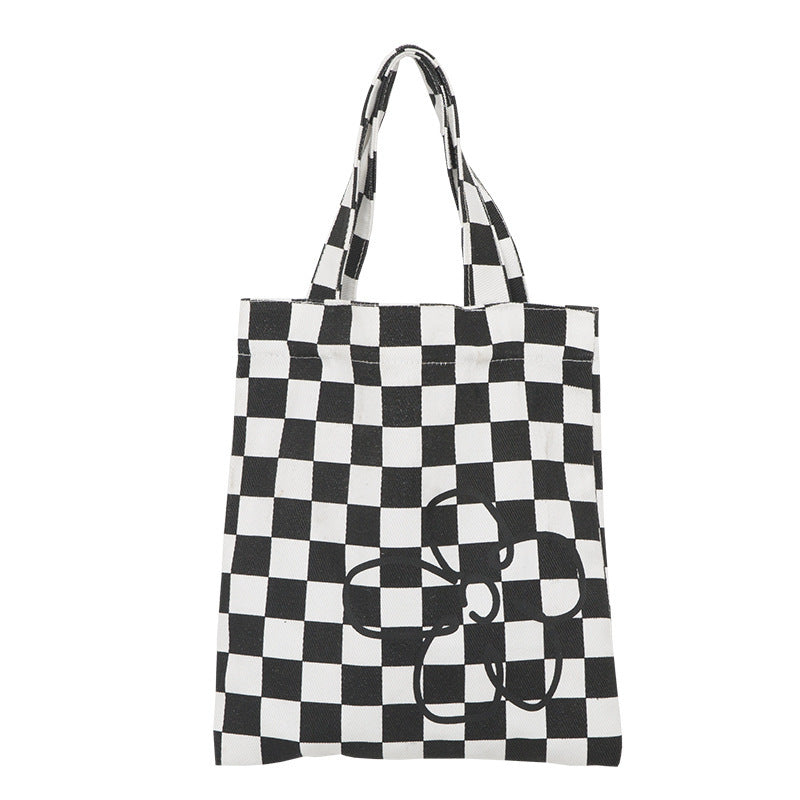 Black And White Small Handbag Ins New Canvas Handbag Women