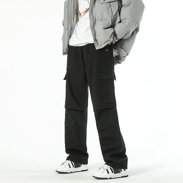 Loose Wide Leg Multi-pocket Jeans For Men