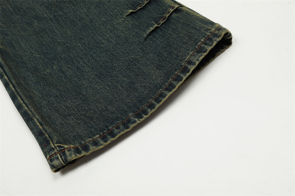 Retro Washed And Worn Jeans For Men