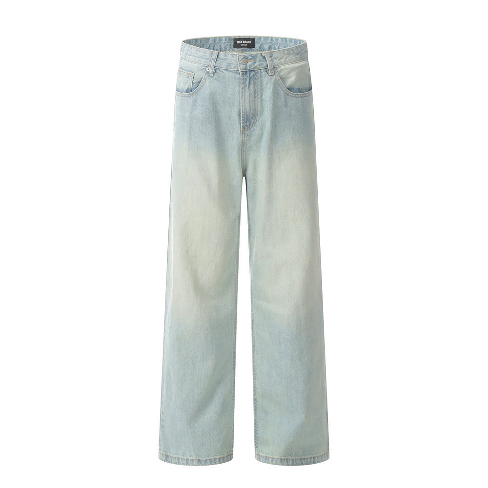 American Retro Wash Light-colored Jeans Men