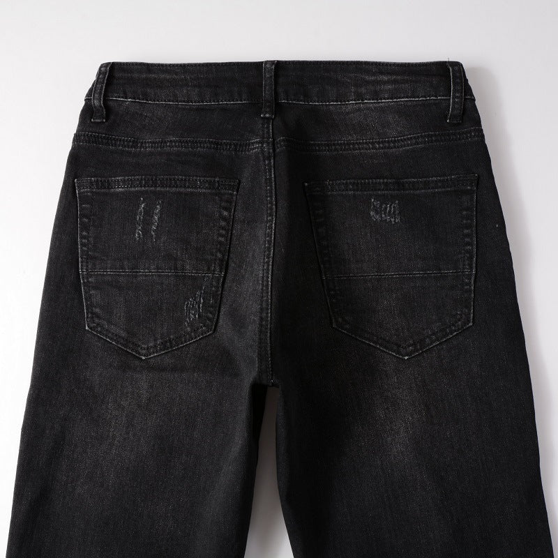 Hole & Patch Jeans Men's Slim Fit Skinny Pants